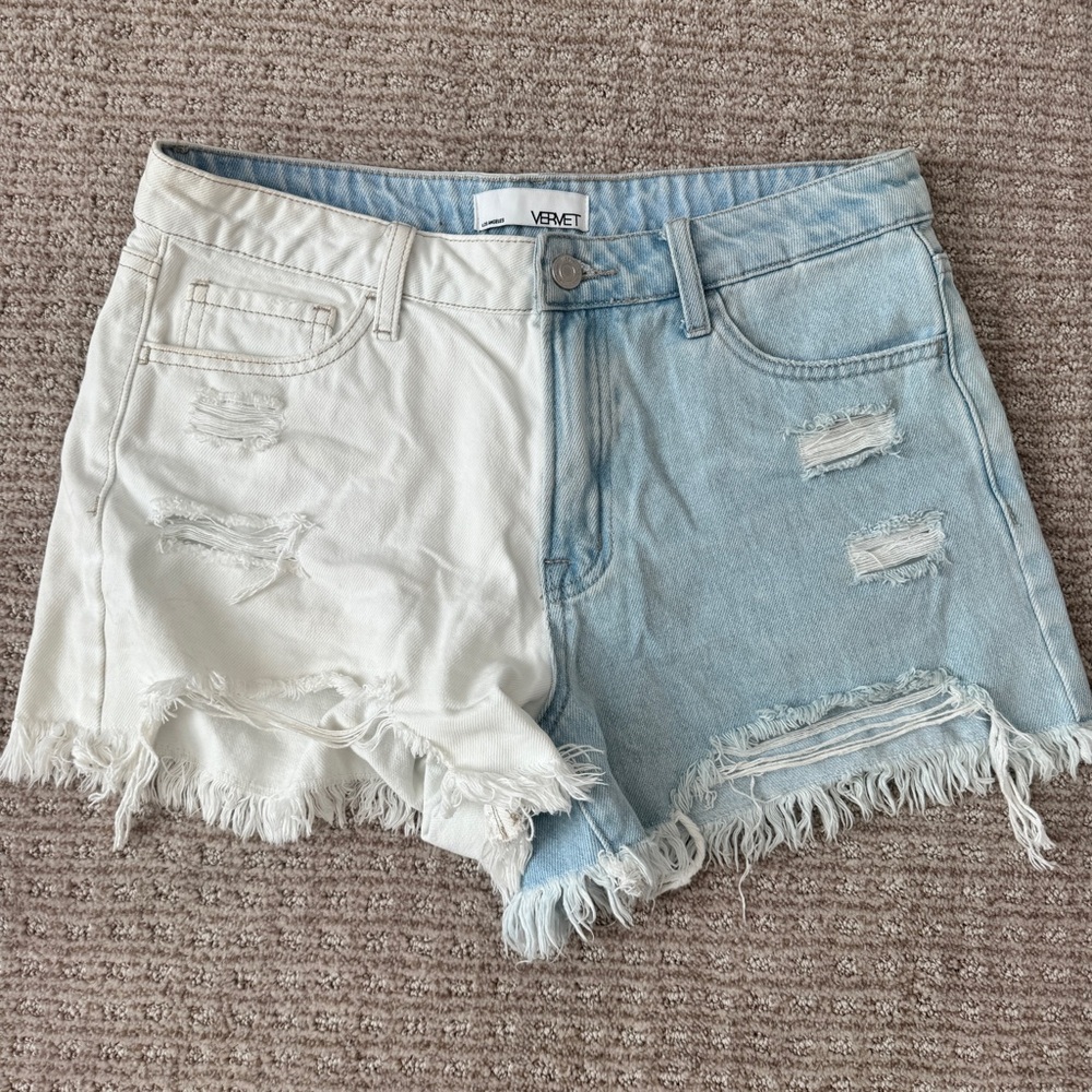 Denim & White High Waisted Jean Short
